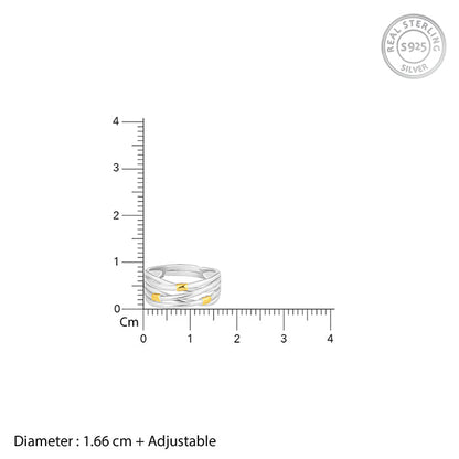 Silver and Golden Weave Ring