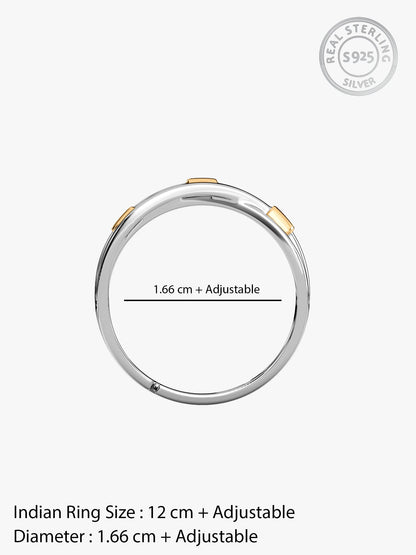 Silver and Golden Weave Ring