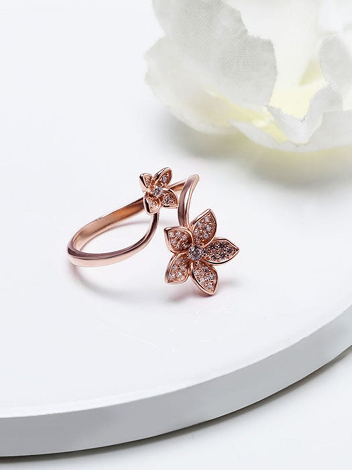 Rose Gold Blooming Flower Ring