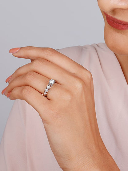 Silver Smitten by Love Ring