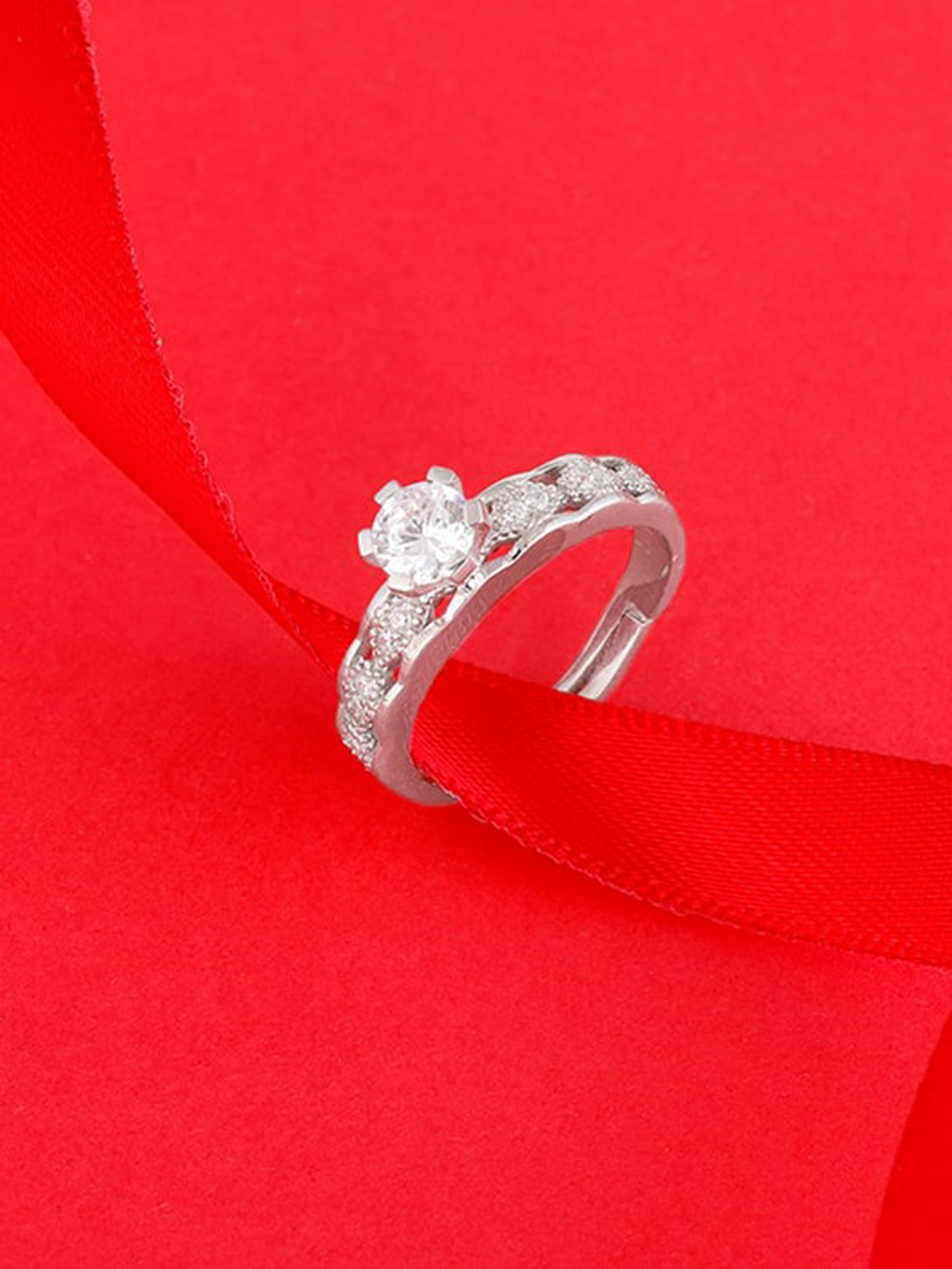 Silver Smitten by Love Ring