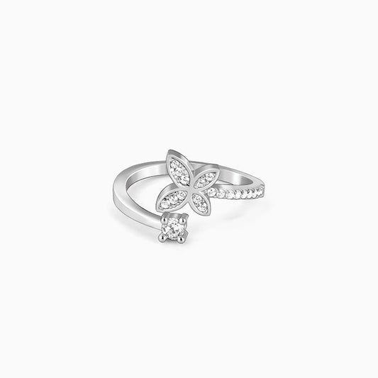Silver Enchanting Elegance Butterfly Ring