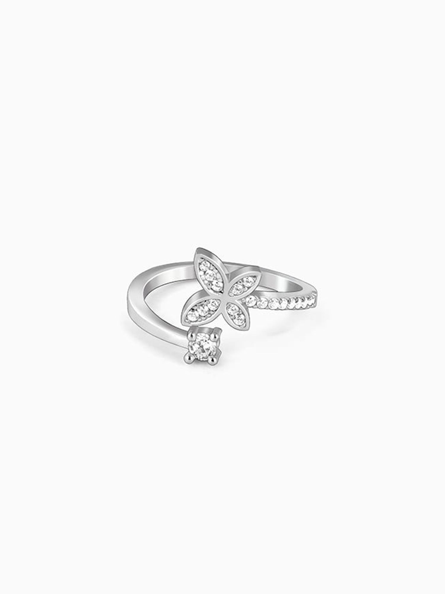 Silver Enchanting Elegance Butterfly Ring