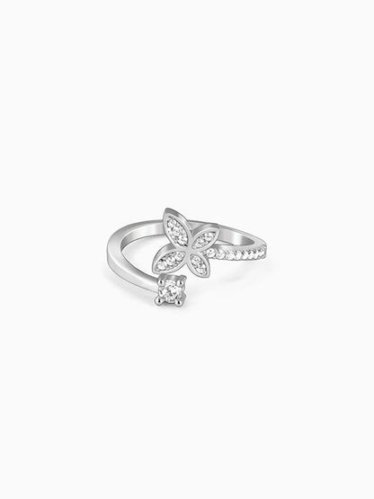 Silver Enchanting Elegance Butterfly Ring