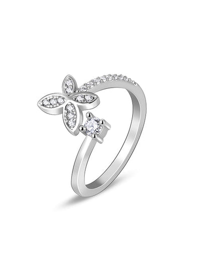 Silver Enchanting Elegance Butterfly Ring