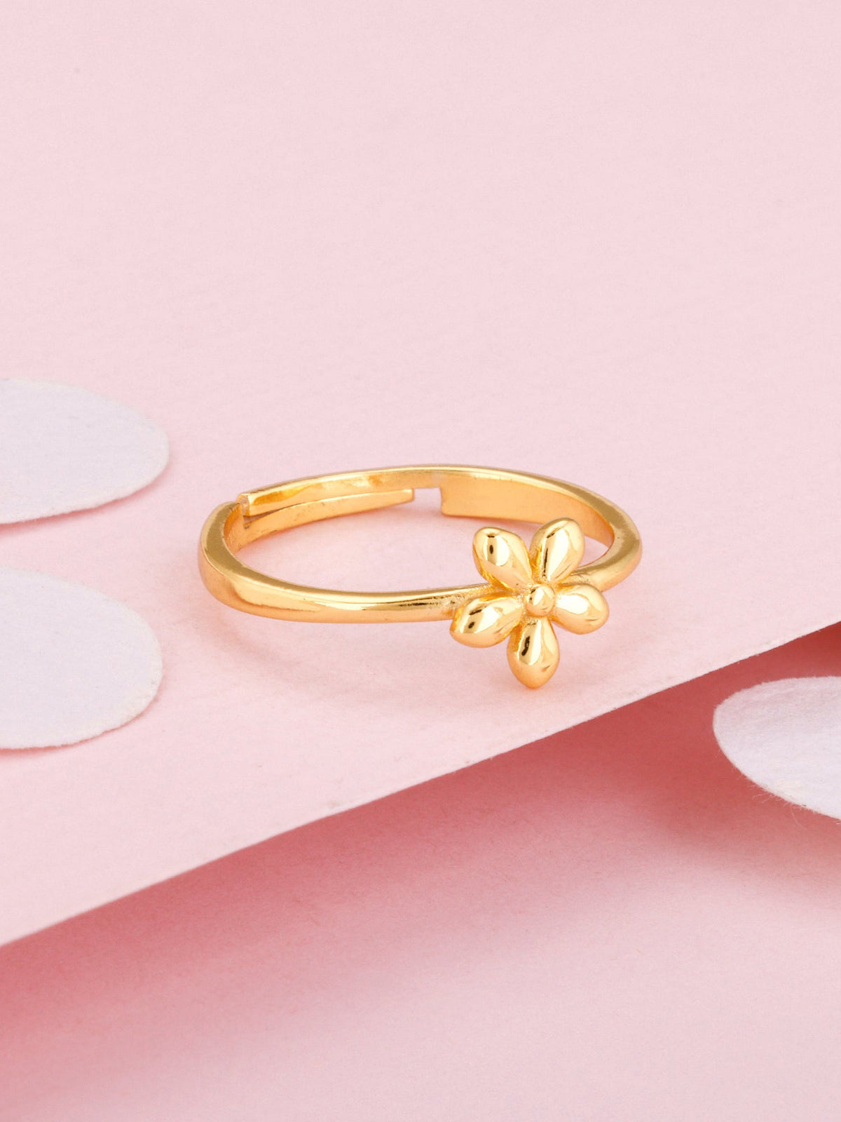 Golden Small Flower Ring
