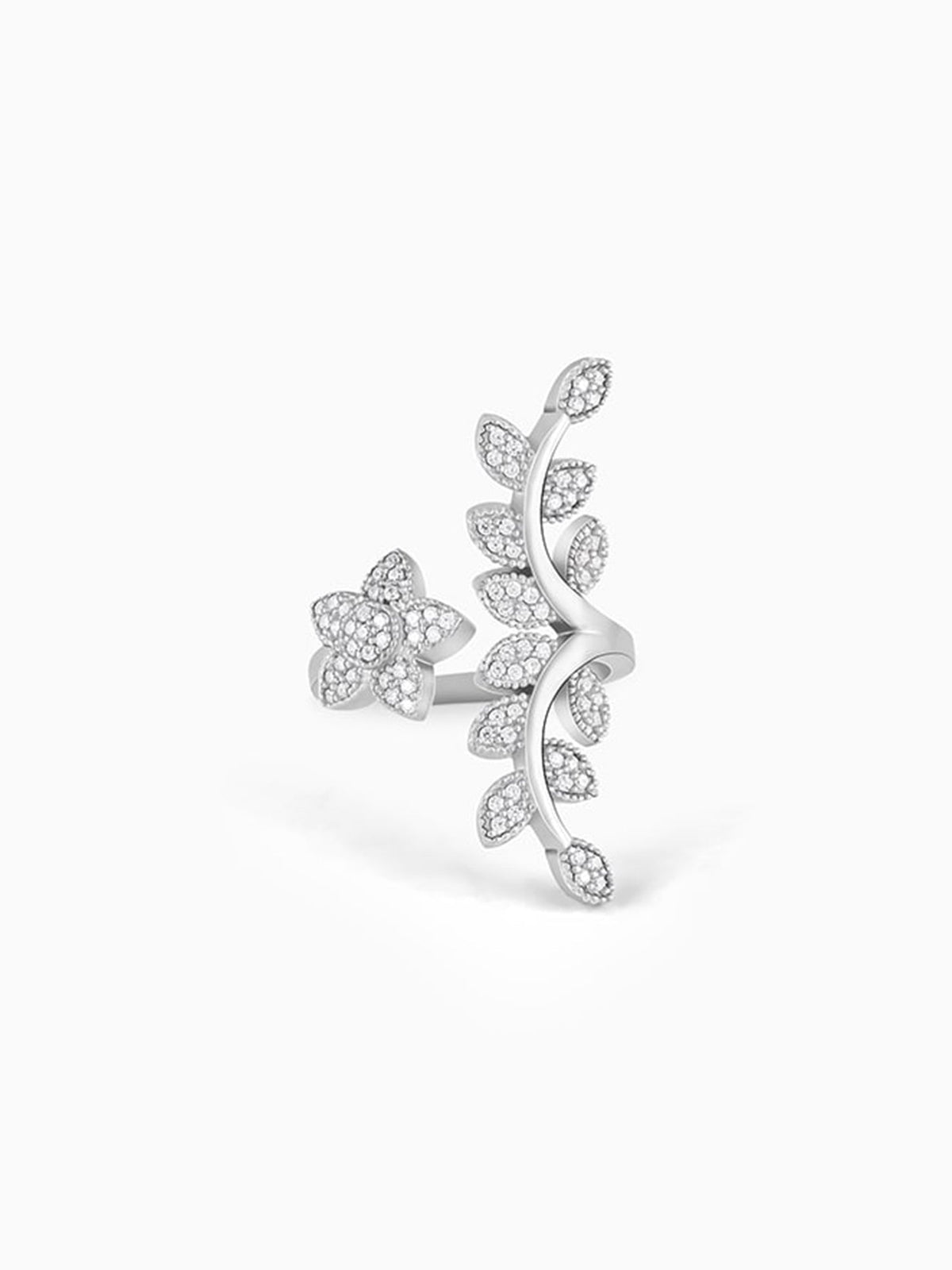 Silver Leaf Statement Ring