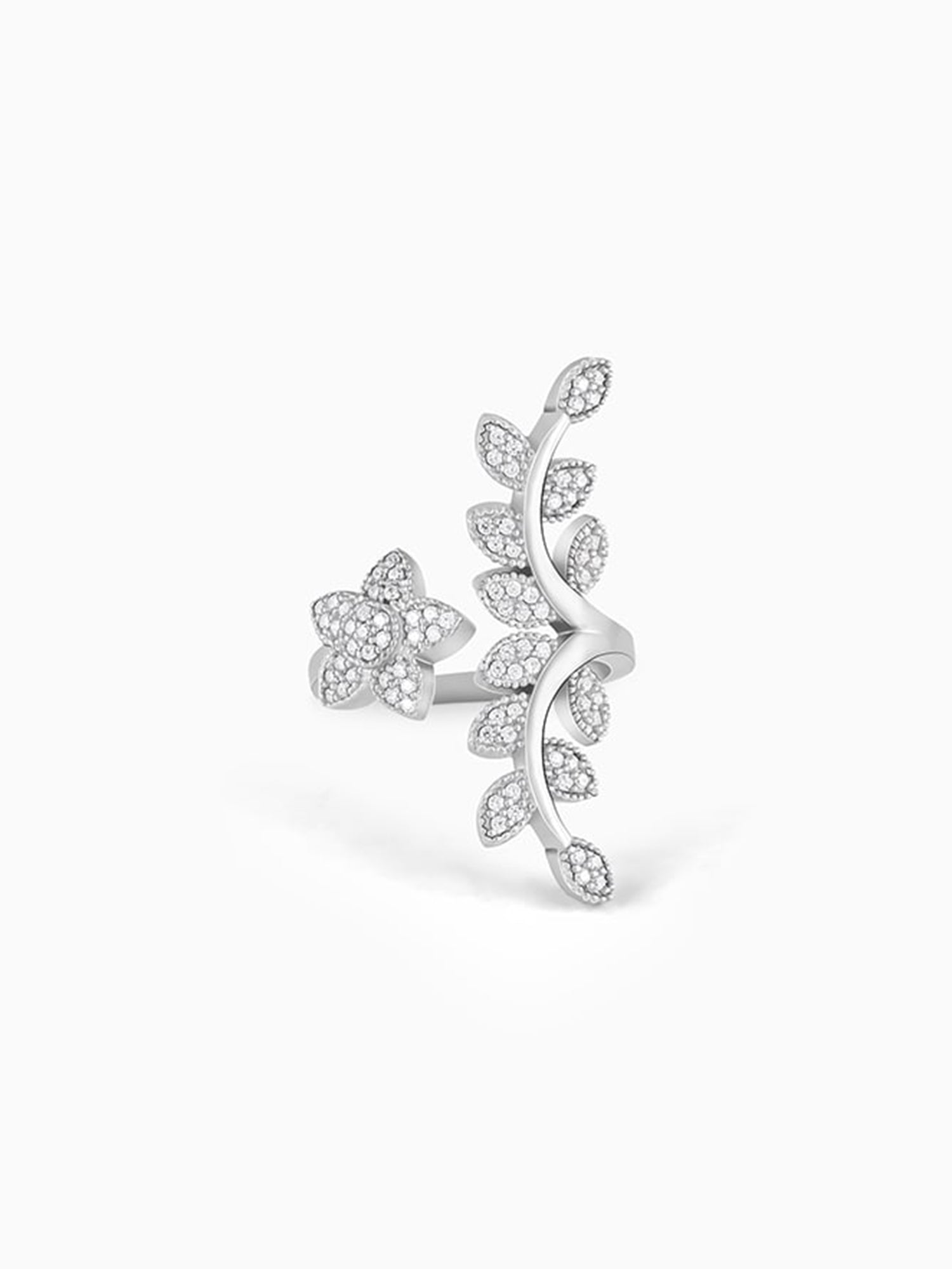 Silver Leaf Statement Ring