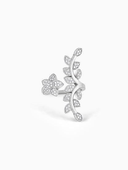 Silver Leaf Statement Ring