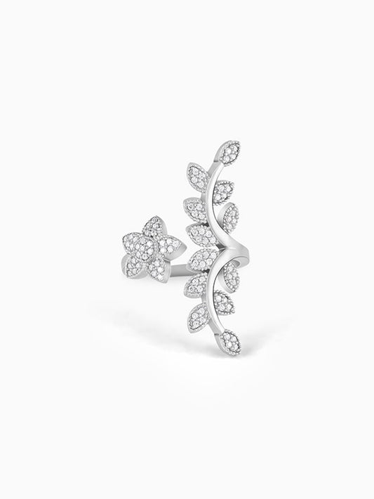 Silver Leaf Statement Ring