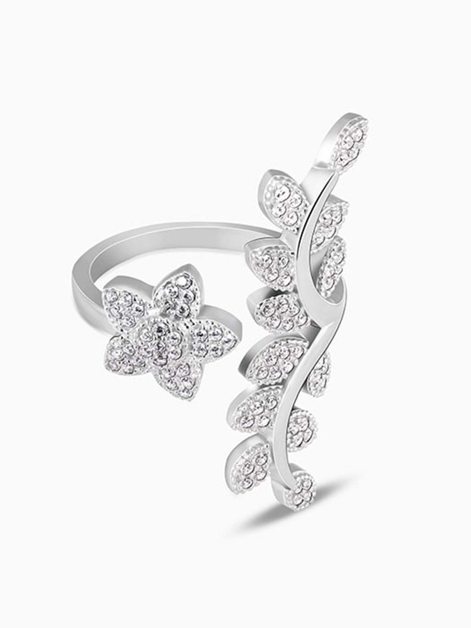 Silver Leaf Statement Ring