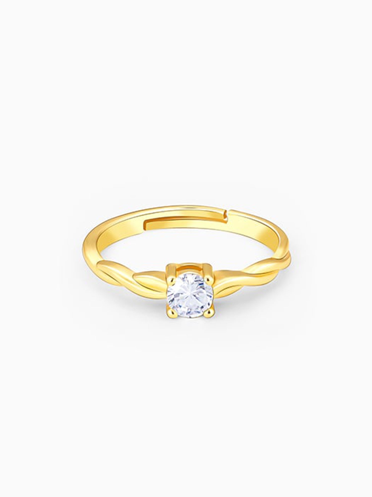 Golden Swivel Love Solitaire Ring