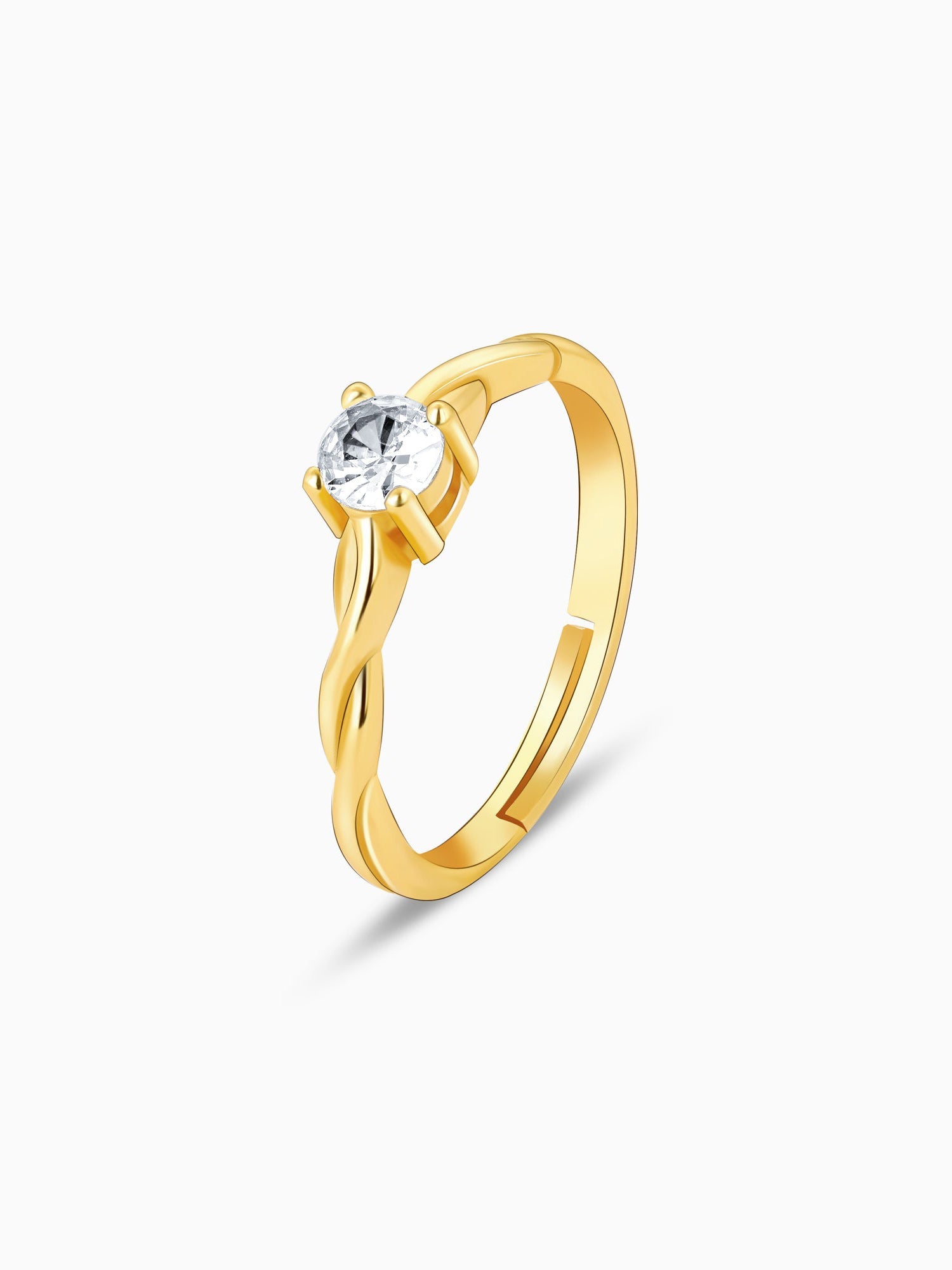 Golden Swivel Love Solitaire Ring