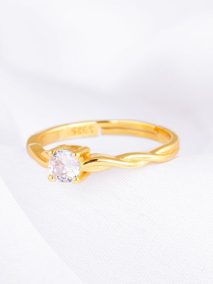 Golden Swivel Love Solitaire Ring