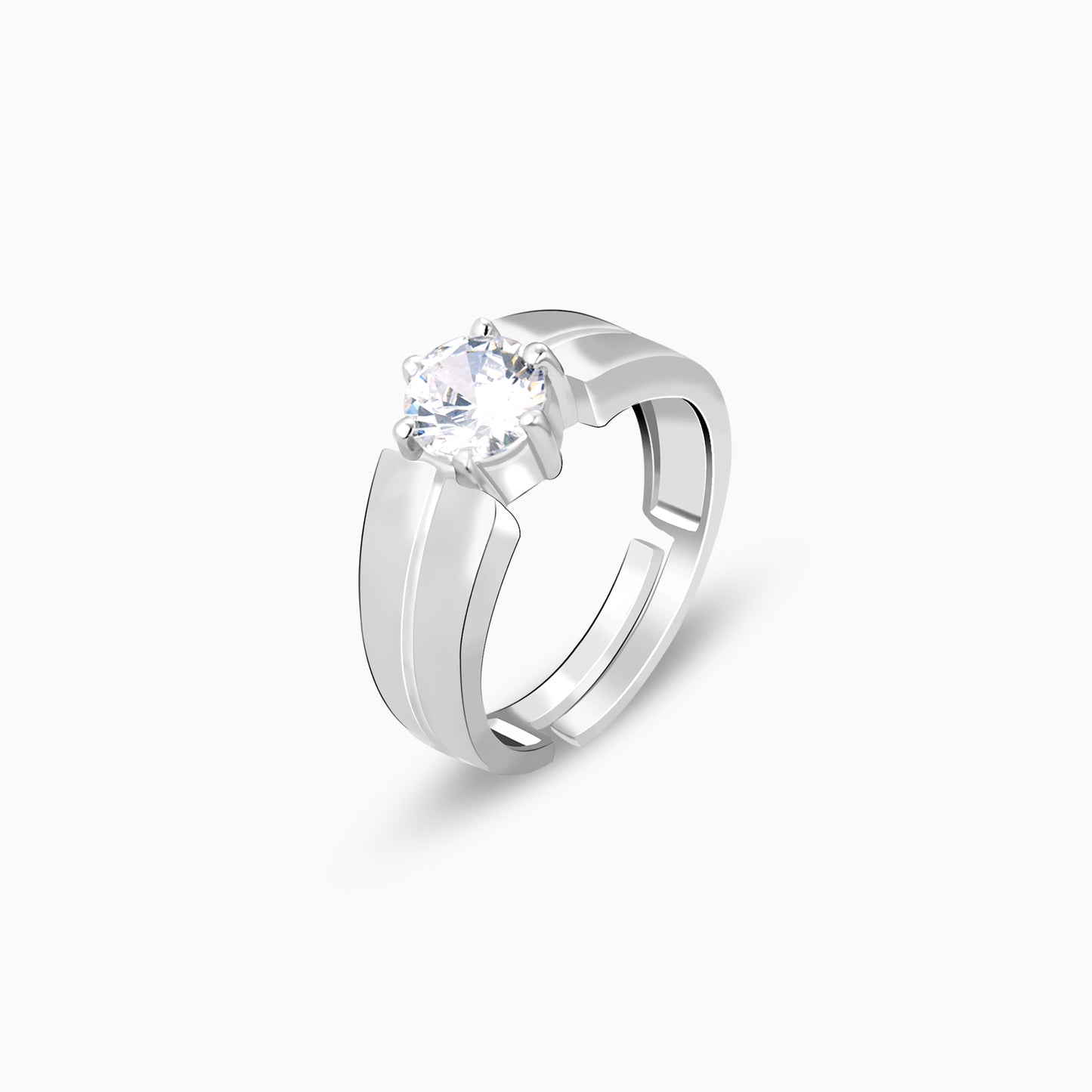 Silver Solitaire Band For Him