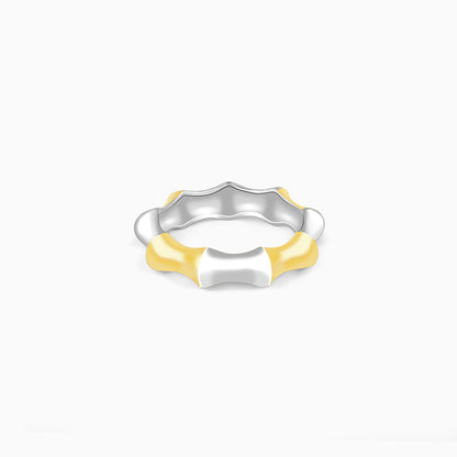 Golden And Silver Edgy Ring