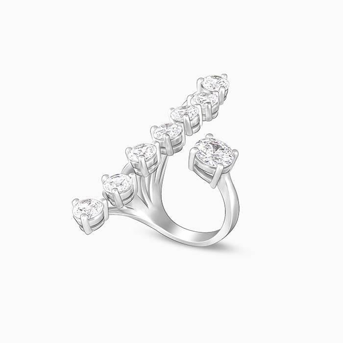 Silver Forever Sparkle Statement Ring - view 4