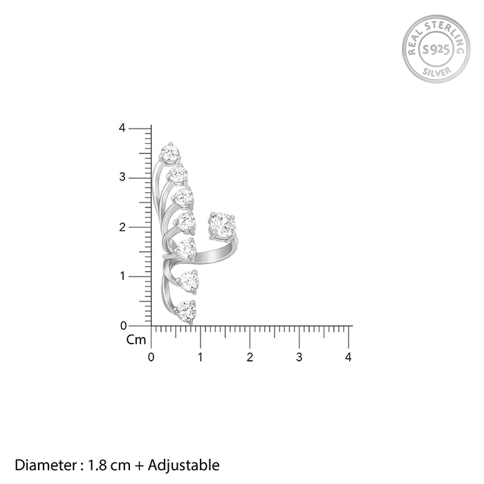 Silver Forever Sparkle Statement Ring - view 5