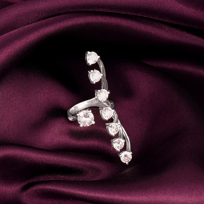 Silver Forever Sparkle Statement Ring - view 2