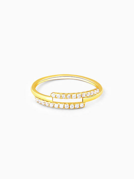 Golden Stacked Chic Ring