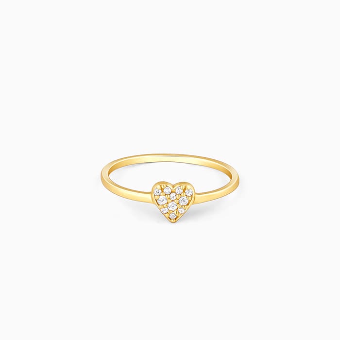 Golden Whimsical Heart Ring