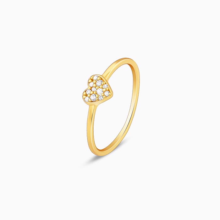 Golden Whimsical Heart Ring