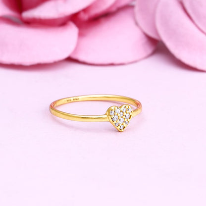 Golden Whimsical Heart Ring