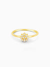Golden White Floral Damsel Pendant With Link Chain