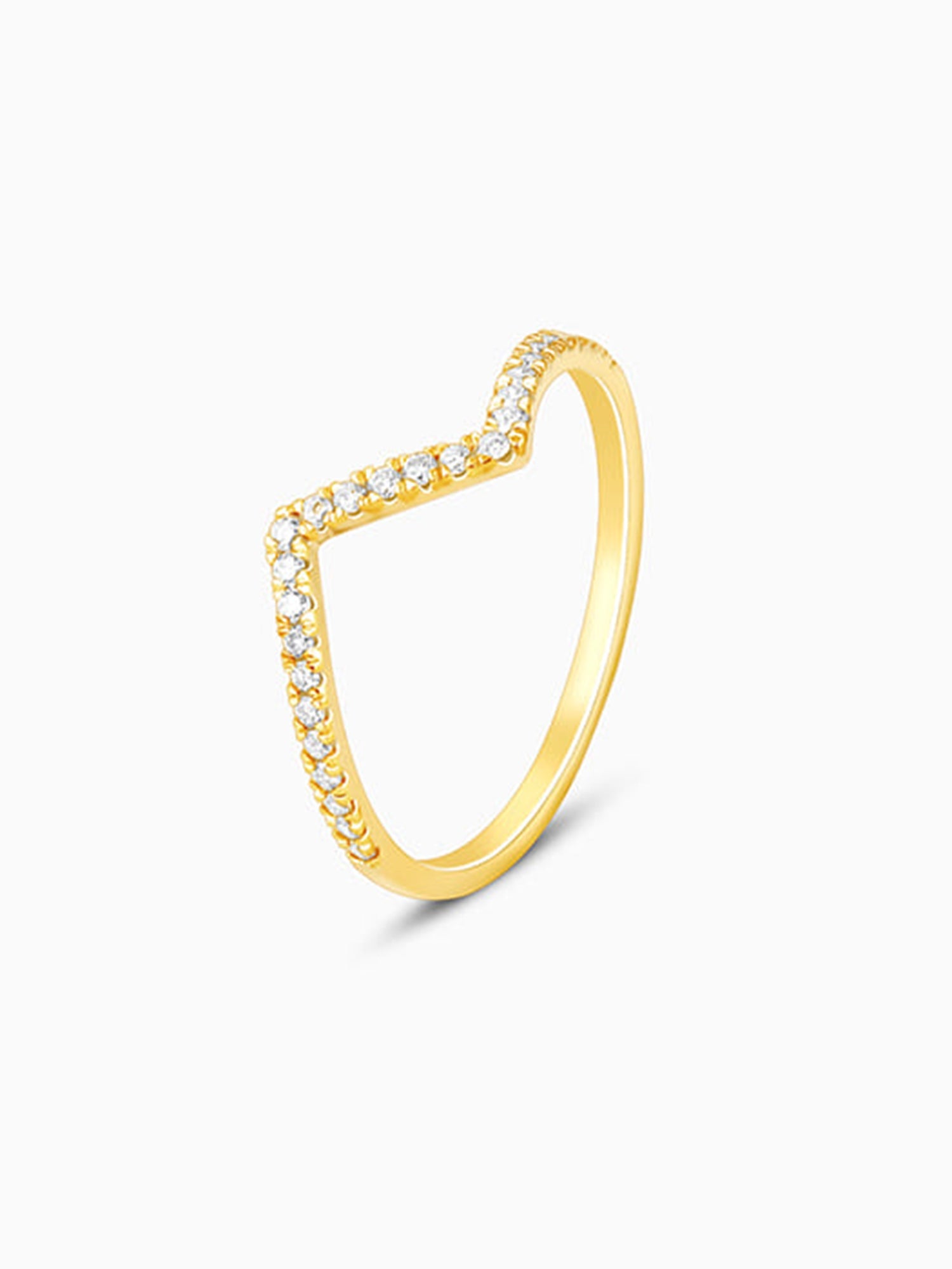 Golden Edgy Waves Ring