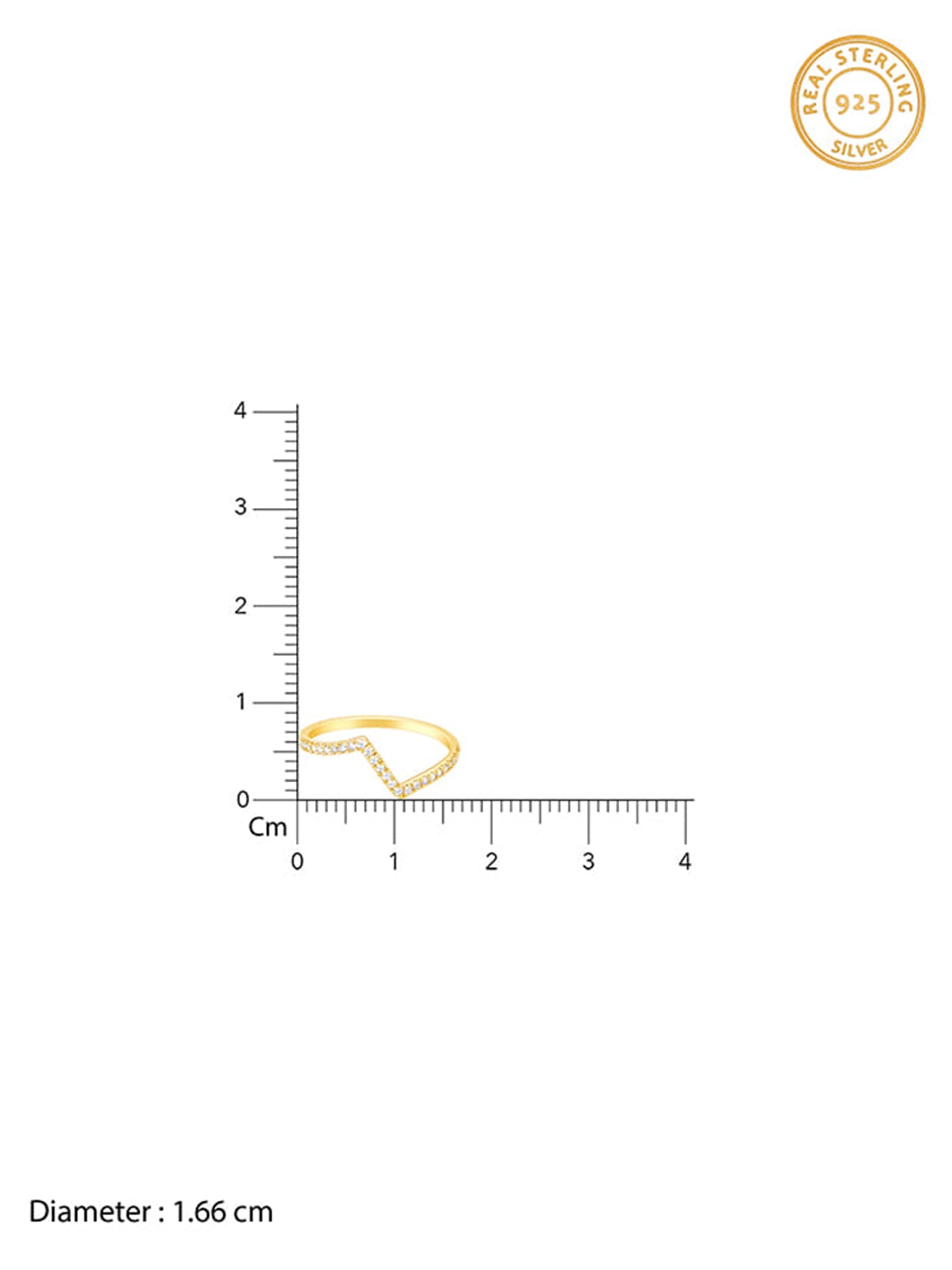 Golden Edgy Waves Ring