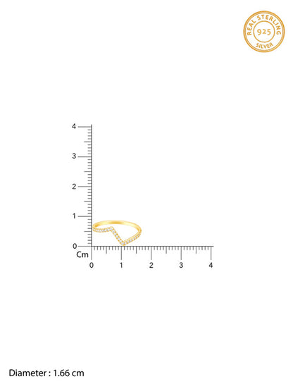 Golden Edgy Waves Ring