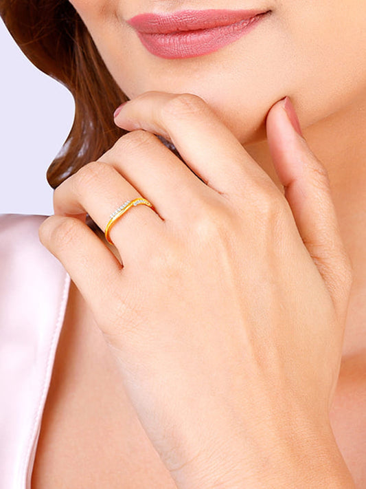 Golden Blissful Wave Ring