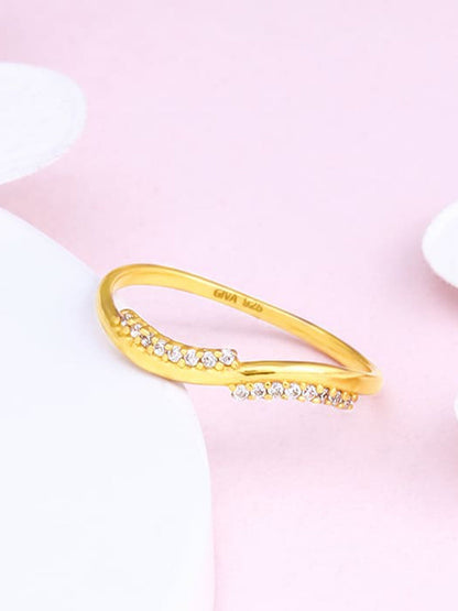Golden Blissful Wave Ring
