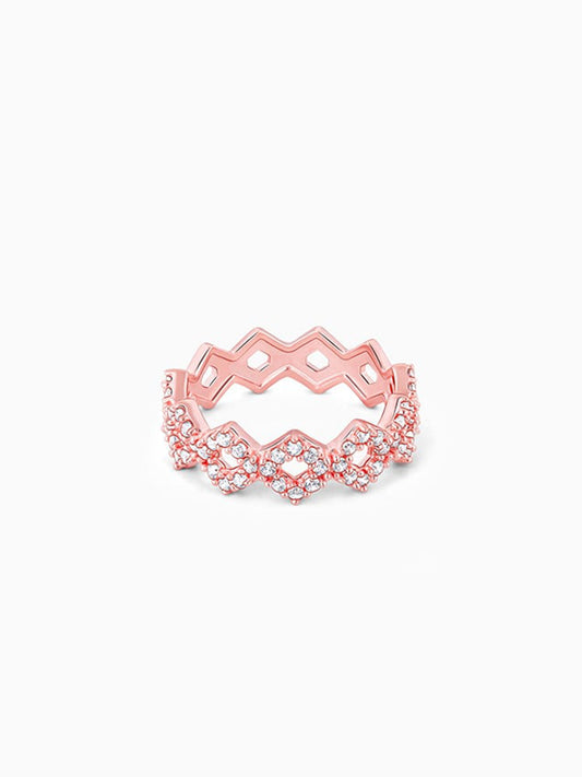 Rose Gold Woven Together Ring