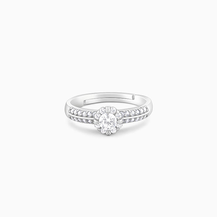 Silver Zircon Studded Grace Ring - Image 1