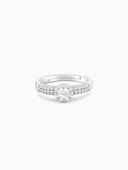 Silver Zircon Studded Grace Ring