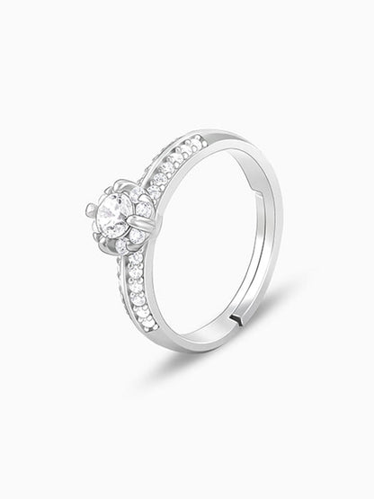 Silver Zircon Studded Grace Ring