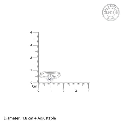 Silver Minimal Solitaire Ring