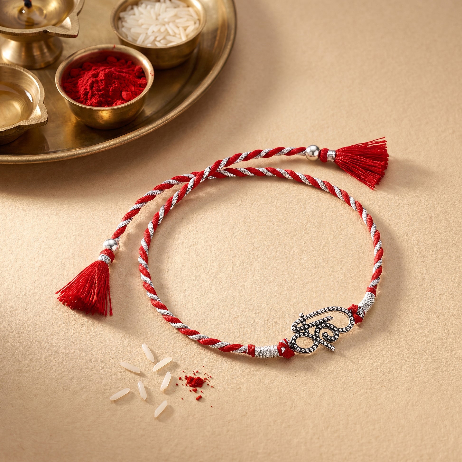 Oxidised Silver Shree Rakhi