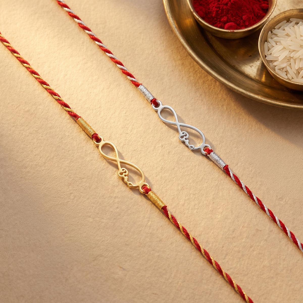 Silver Infinite Bro Rakhi Combo (Set of 2)
