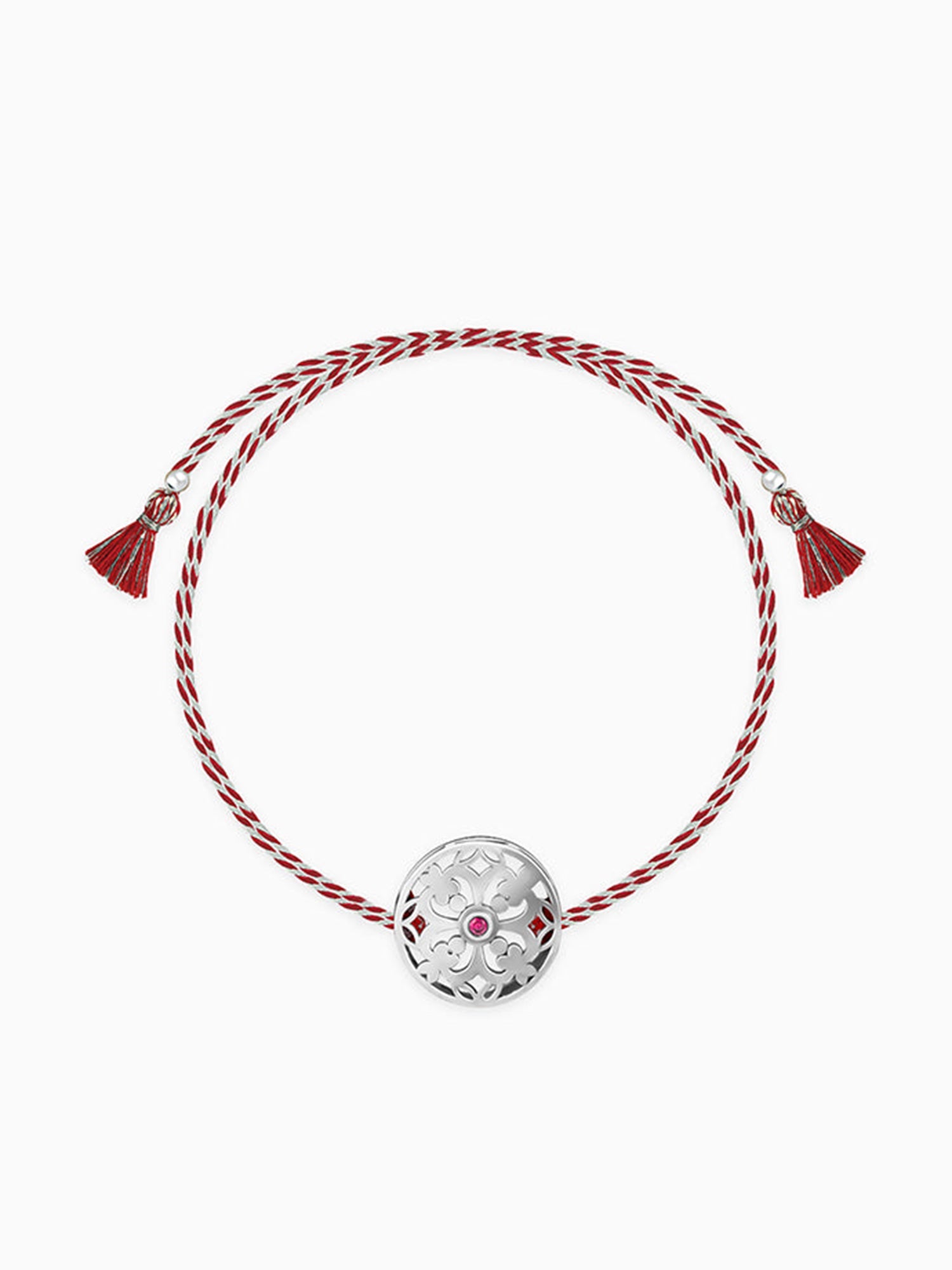 Oxidised Silver Sphere Flower Rakhi