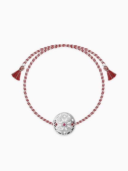 Oxidised Silver Sphere Flower Rakhi