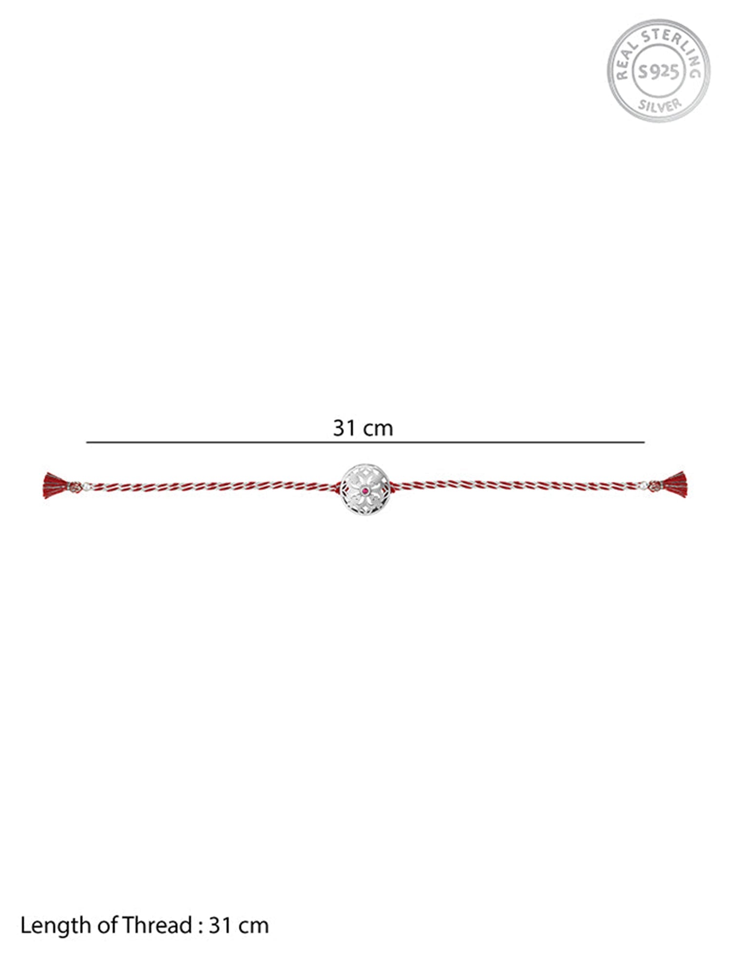 Oxidised Silver Sphere Flower Rakhi