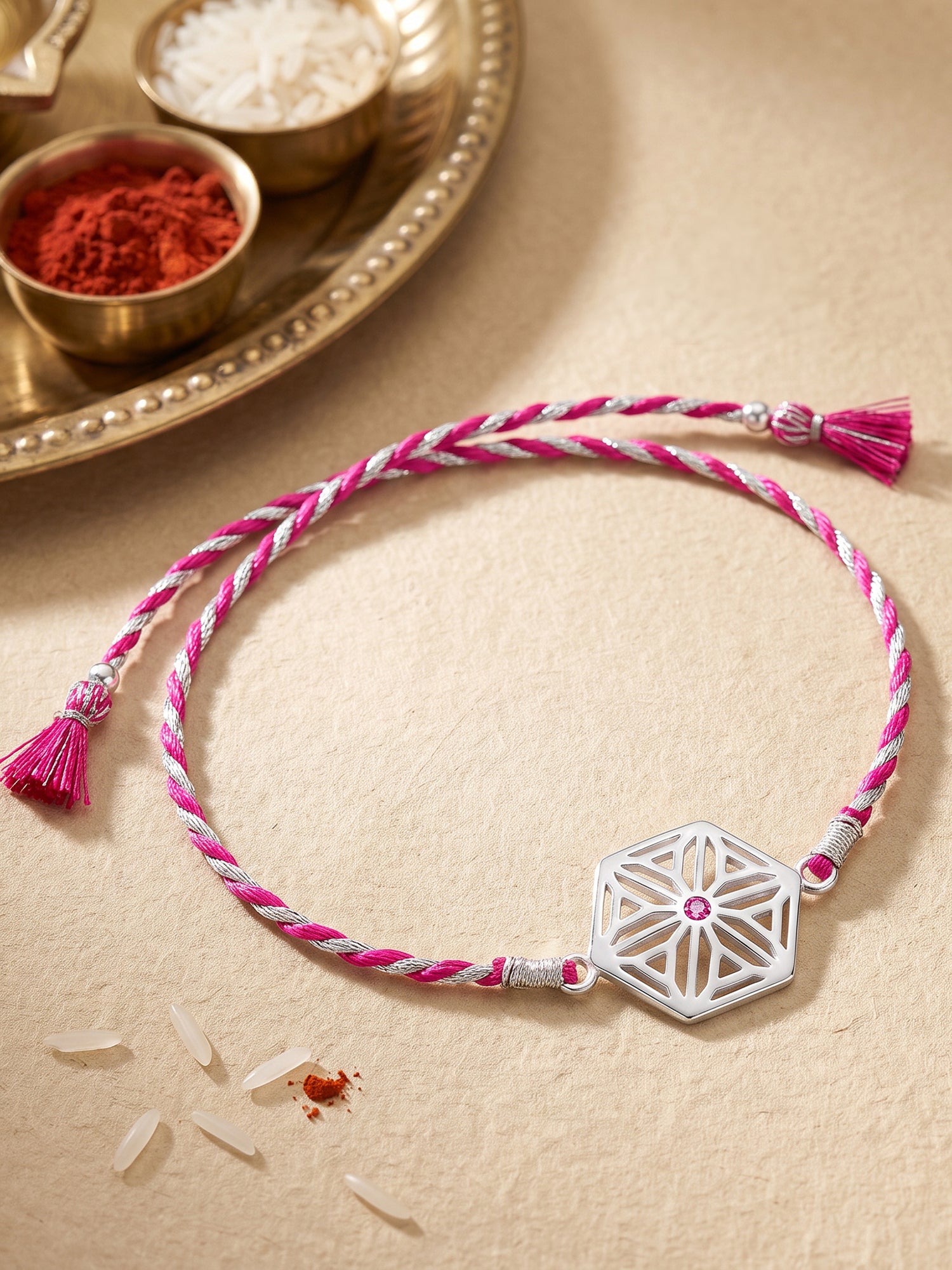 Silver Sibling Bond Rakhi