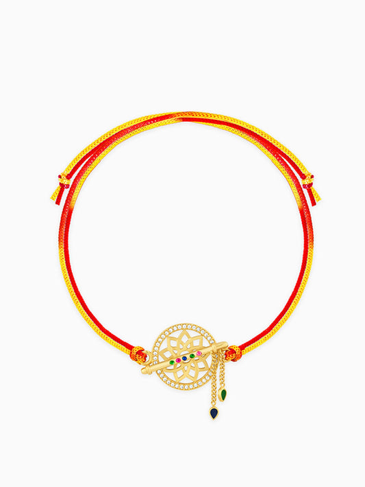 Golden Mandala Flute Rakhi
