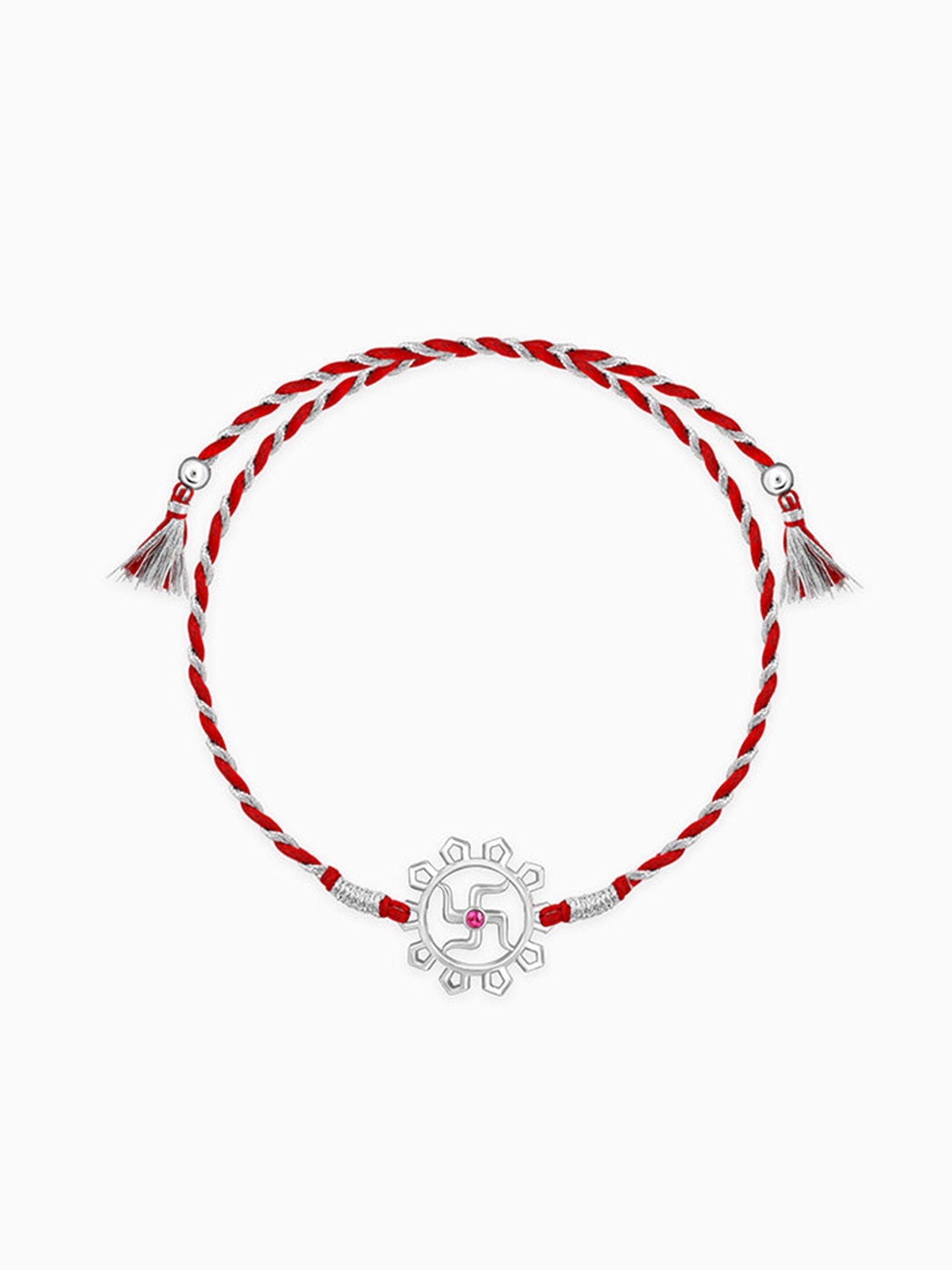 Silver Swastik Bloom Rakhi
