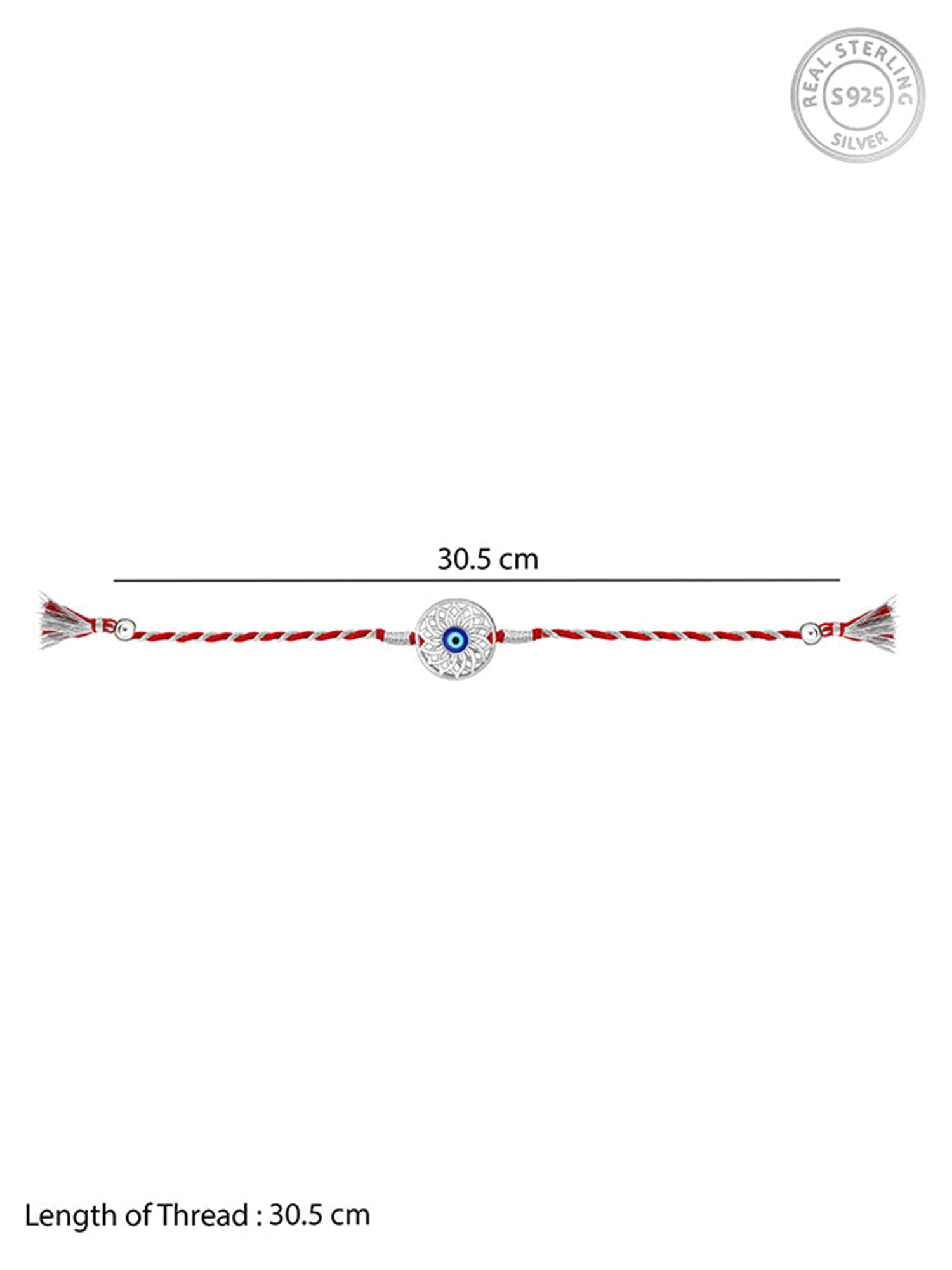 Silver Positive Evil Eye Rakhi