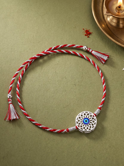 Silver Positive Evil Eye Rakhi