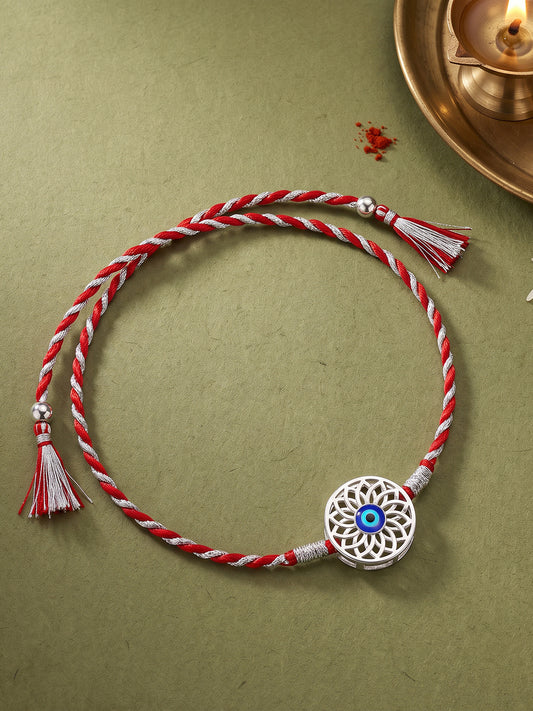 Silver Positive Evil Eye Rakhi