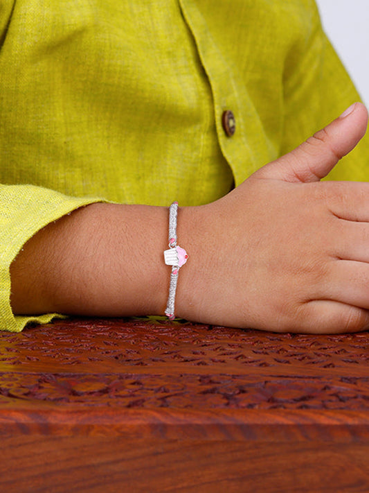Silver Cup Cake Rakhi for Kids